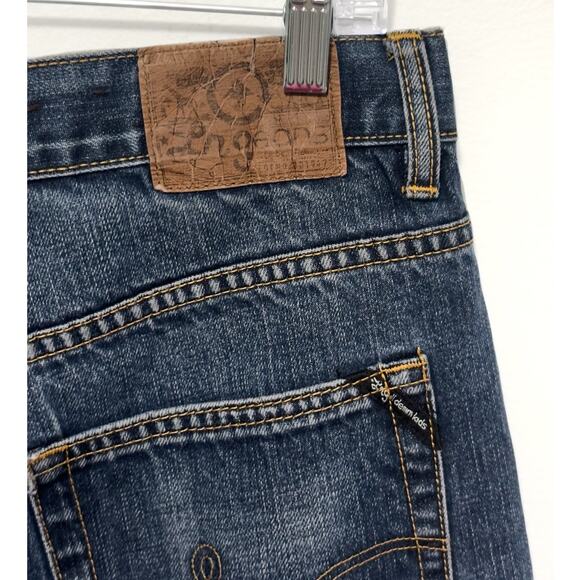 Lngeans - Men's Straight Leg Denim Jeans - Medium/Dark Wash (36" waist) - Picture 4 of 8